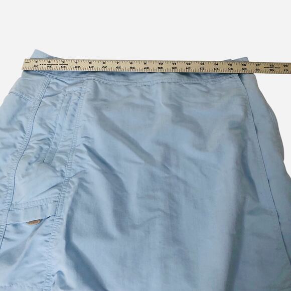 LL Bean Skort Blue Mini Skirt Short Nylon Zip Fly Skirt - Picture 4 of 8